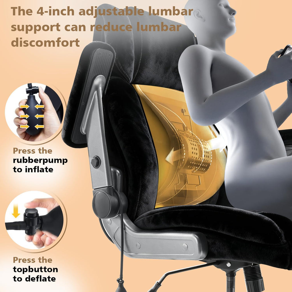 Fabric Big and Tall Office Chair 600LBS Capacity with 5D Flip Arms,Heavy Duty Cloth Computer Chair,Plus Size High Back Desk Chair with Wide Pocket Spring Seat