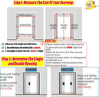 Accordion Folding Door, White Aluminum Alloy Foldable Interior Sliding Door, Room Divider with Top Track for Bathroom Bedroom Kitchen Hallway Doorway
