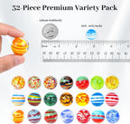 SallyFashion 32PCS Glass Marbles Bulk, 16mm/0.6inch Handmade Colorful Assorted Marbles for Vase Filler Flower Candle Crafts Centerpieces and Wedding Decoration