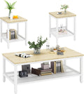 AWQM Coffee Table Coffee Table and end Table Sets Living Room Table | For Living Room, Small Apartment, Home Office, Sofa Storage Side Table & Bedroom Use (Oak)