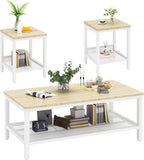 AWQM Coffee Table Coffee Table and end Table Sets Living Room Table | For Living Room, Small Apartment, Home Office, Sofa Storage Side Table & Bedroom Use (Oak)