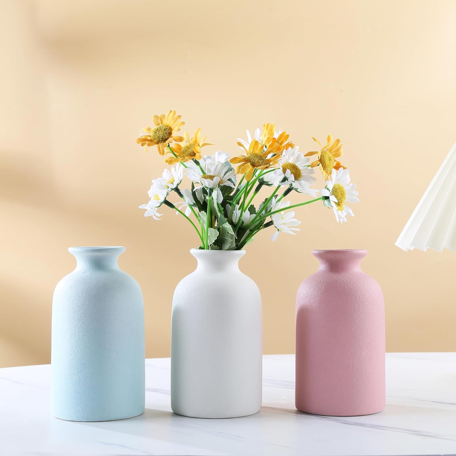 Blue Small Ceramic vase Dry Flower Vases for Home Decor Bohe vase Dried Flowers Home, Living Room,Modern, Minimalist,Centerpieces Office Desk Best Decoration(S Blue)