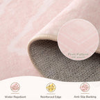 BESTSWEETIE Area Rug 5x7 Rug Machine Washable Non-Slip Low Pile Print Pattern Western Rug for Living Room Bedroom Entryway Tribal Series -Light Pink/Cream