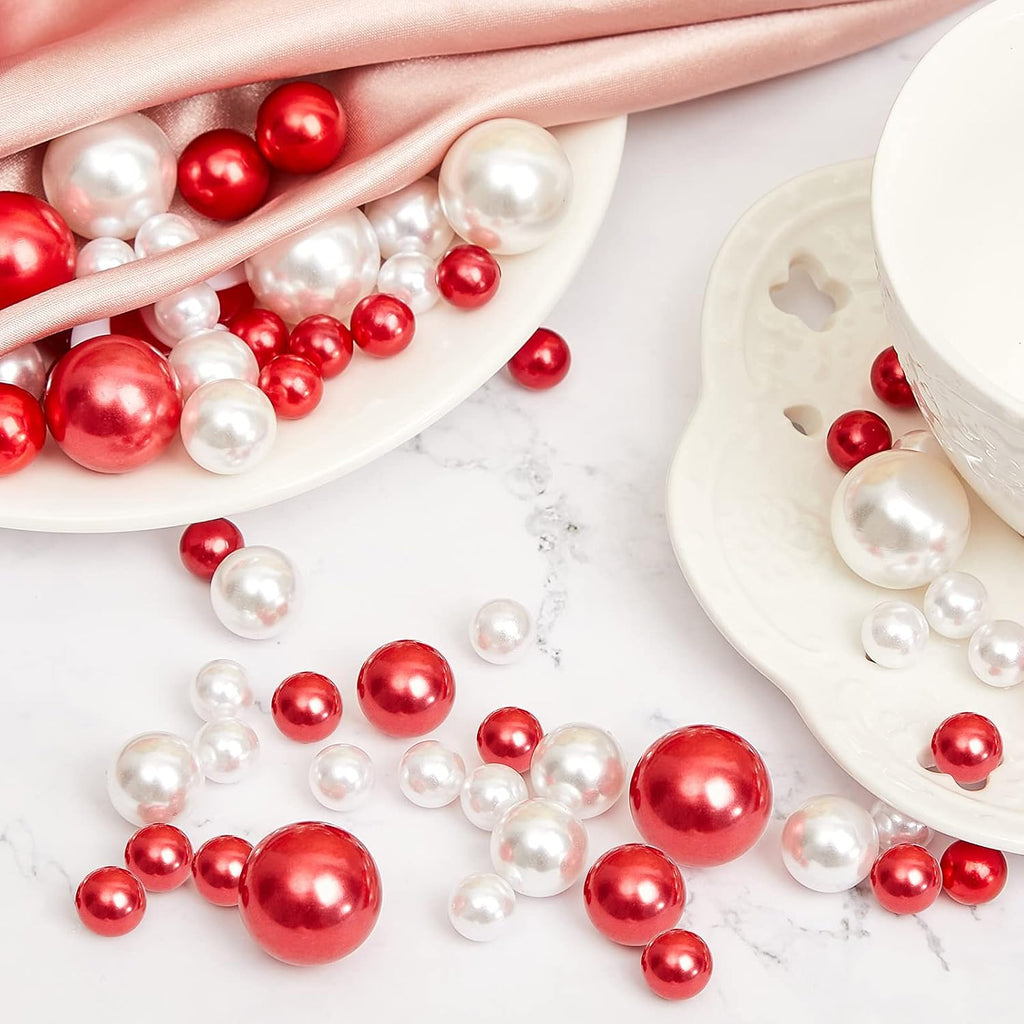 106 Pieces Christmas Vase Filler Pearl for Vase Fillers Floating Candles Centerpiece Beads Vases Pearls Filler for Christmas Home Table Party Decor, Not Included Clear Beads (Classic Style)