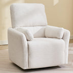 Power Rocker Swivel Recliner Chair for Adults, 26" Extra Wide Glider Reclining Nursery Chair w/USB & Type-C Charger Rocking Chairs for Living Room Bedroom Beige