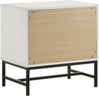 White 2-Drawer Nightstand Bedside Table,for Small Spaces