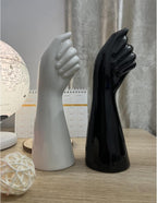 Black Hand Shaped Decorative Vase 9.25''H,Modern Ceramic Body Vase,Romehaha Art Small Flower Vase for Coffee Table Decor,Vases for Flowers,Shelf Living Room Home Farmhouse Table Decor