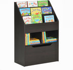 HOMCOM Kids Bookcase Multi-Shelf Rack Organizer with Storage Drawer for Books, Playroom, Brown