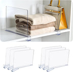 Shelf Dividers，Vertical Purse Organizer for Closet，Thickened and Sturdy Shelf Organizer for Sweater, Shirts, Handbags,8" Tall x 11" (6 Pcs)