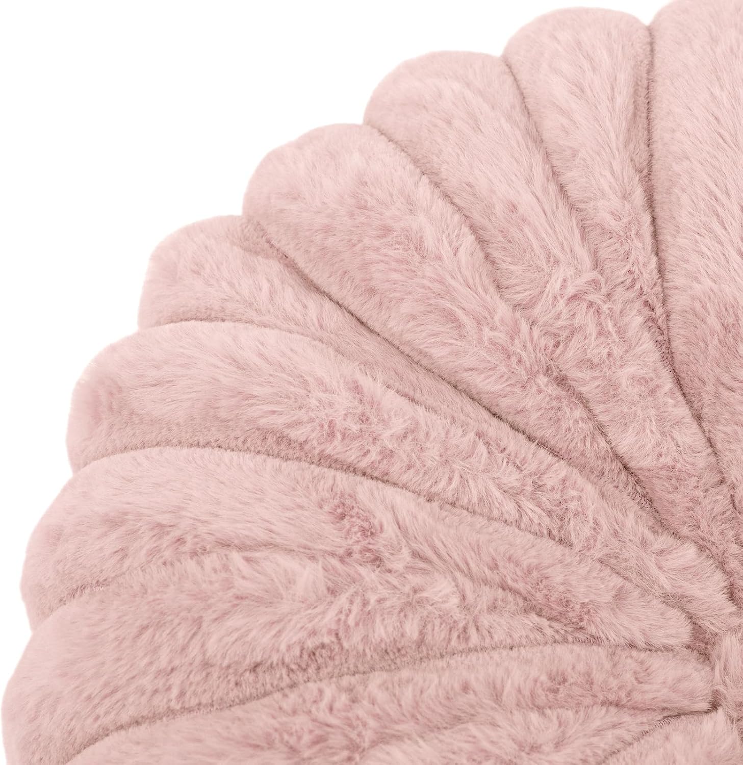 vctops Round Throw Pillow Soft Faux Fur Decorative Pillow Small Pumpkin Throw Pillow Cushion for Living Room Sofa Bed (Pink,13.7" Diameter)