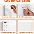 Ultrawall Metal Pegboard Panels, Pegboard Wall Organizer, Peg Boards for Garage, Tool Storage Organization, 12"X24", 3pcs, White