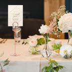 Urban Deco 16 Pieces Table Card Holder 8 inches Table Number Holders Place Steel Card Holders for Photos, Food Signs, Memo Notes, Weddings, Restaurants, Birthdays (Rosegold)
