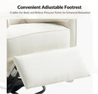 Modern Power Swivel Rocker Recliner Chair with USB Port and Storage Bags, Nursery Glider Recliner with Adjustable Headrest and Armrests, , GREENGARD, FSC, CertiPUR-US® Certified, White