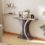 Giantex 40" Narrow Console Table, T-Shaped Entryway Table with Open Storage Shelve, Industrial Sofa Table Behind Couch, Modern Foyer Table, Accent Table for Living Room, Entrance, Hallway (Gray)