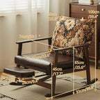 Oversized Rocking Chair with Cushion, Nursery Rocking Chair with Adjustable Footrest for Living Room, Upholstered Recliner Chair High Back with Armrests, Three-Position Adjustable Backrest for Bedroom
