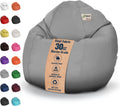 Marine Vinyl Small Bean Bag Chair - Portable Setting Lounger for Boats, Patios & Pools - w/Polystyrene Beads and CertiPUR Foam Filled Toddler Chair for Teens and Kids, 31"x 33"x 20", Gray, 15lbs
