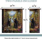 Black Bear Boy Girls Blackout Curtains,Funny Animal Country Farmhouse Floral Spring Rustic Nature Landscape, 2 Panel Rod Pocket Thermal Insulated Drapes for, Living, Kids Teen Room Deco 42x63 inch
