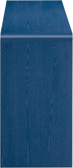 Knocbel Console Table with 3 Fluted Drawers, Rustic Sofa Tables with Solid Wood Veneer & Wood Grain for Entryway Hallway Living Room, 55.1" W x 15.8" D x 29.8" H, Navy