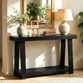 Black Console Table, 43.5 Inch Narrow Black Entryway Table with 2-Tier Storage, 500lbs Heavy Duty Sofa Table Behind Couch, Hallway Entry Table for Small Spaces, Living Room & Foyer