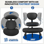 Cross Legged Office Chair with Wheels, Ergonomic Kneeling Chair with Lumbar Support and Adjustable Height for Meditation, ADHD Desk & Yoga