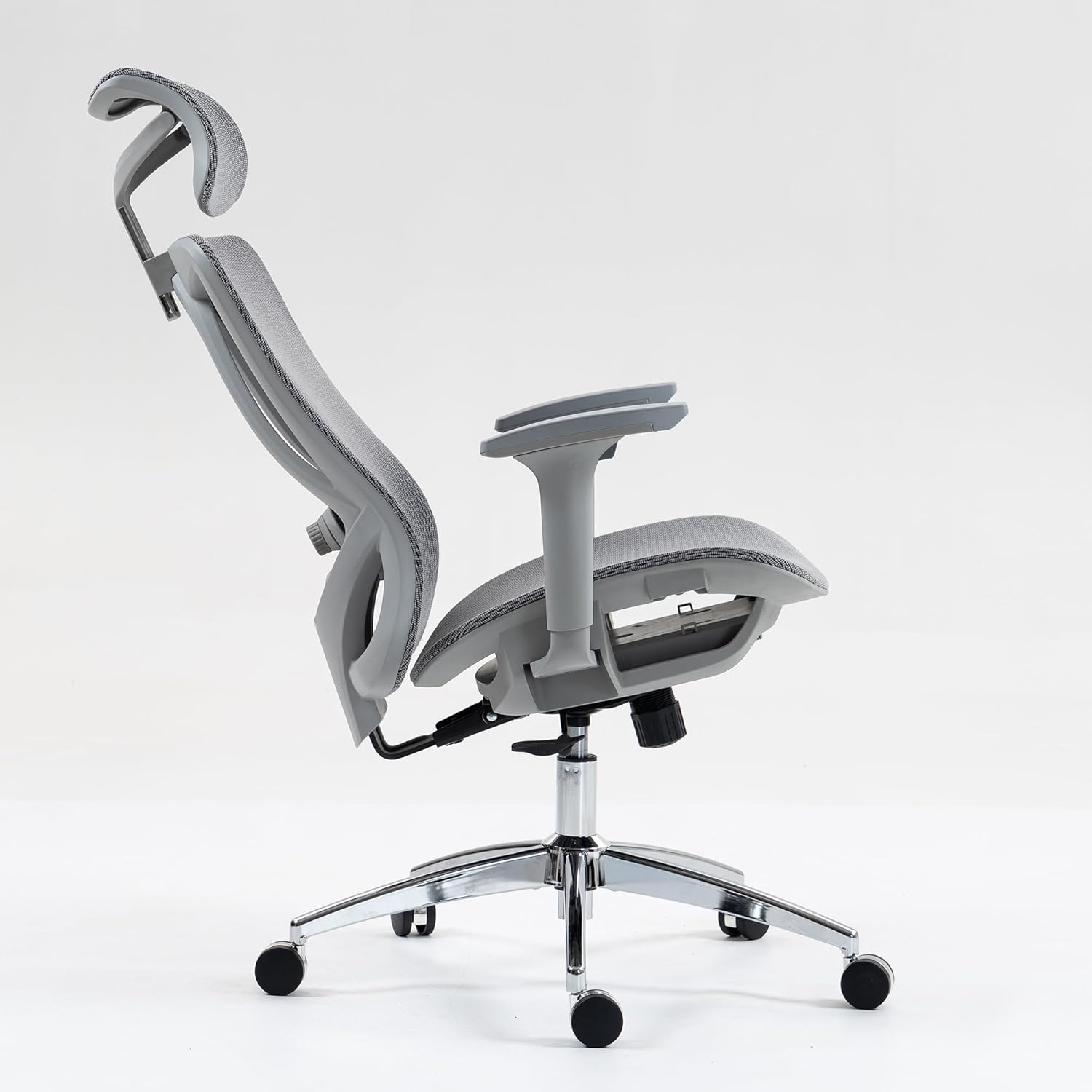 Ergonomic High Back Mesh Office Chair with Adjustable Lumbar Support and Headrest for Comfortable Workdays - Breathable, 3D Armrests, Reclining Seat - Ideal for Home and Office,Grey