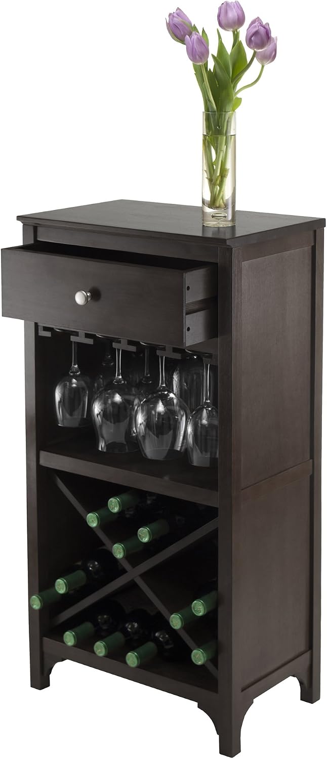 Winsome Ancona Wine Storage, Dark Espresso