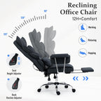DYHOME 500 Lbs Kneading Massage Office Chair with Foot Rest, Ergonomic Reclining Home Computer Chair, High Back Thick Cushion Big & Tall Office Chair, Comfy Leather Heavy Duty Executive Chair, Black