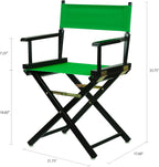 Casual Home Director's Chair ,Black Frame/Green Canvas,18" - Classic Height