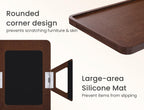 2 Pack Couch Arm Tray,Bamboo Folding Sofa Tray,Sofa Armrest Tray Clip-On Couch Desk for Drinks,Snacks,Phone,Remote Control（Brown）