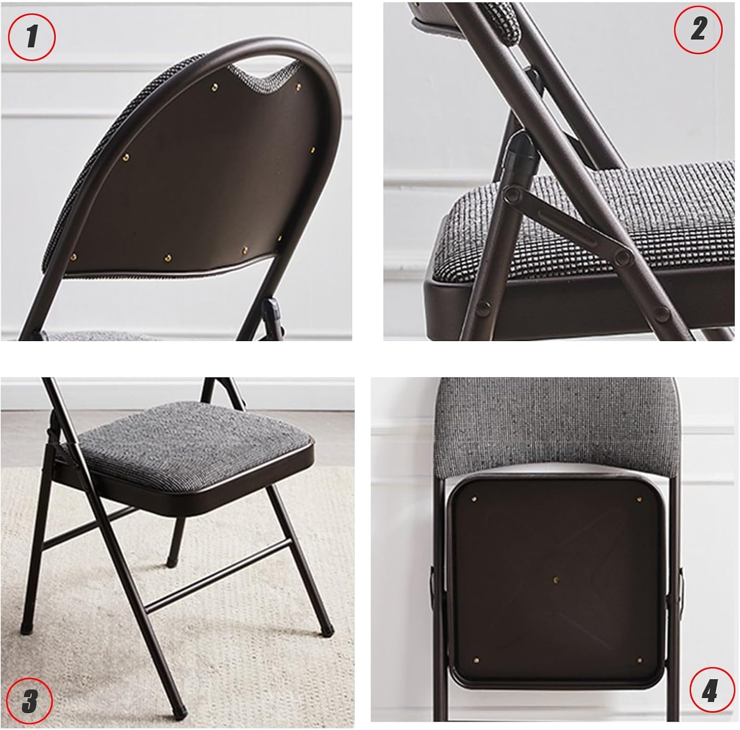Folding Chairs,Commercial Event Heavy-Duty,Open Back,Foldable,Space Saving,Guest,Easy to Store & Carry Anywhere(Beige)
