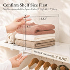 SortNStore Shelf Dividers Purse Organizer for Closet: 8-Pack Acrylic Bag Storage Organizer for Handbags, Clutches, Clothes, Sweater, Towel on Wood Shelves