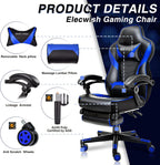 ELECWISH Gaming Chair, Reclining Computer Chair with Footrest and Lumbar Support, High Back Ergonomic Gamer Chair for Adults, Gaming Desk Chair with Headrest PU Leather