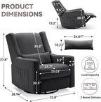 Tbfit 32" Nursery Rocking Chair, 360° Swivel Recliner Chair with Lumbar Support for Bedroom, Comfy Upholstered Armchair with Pillows & Footrest for Living Room & Baby Room