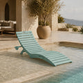 Kingdura Folding in-Pool Lounge Chairs, Anti-Floating HDPE Pool Lounger, Pre-Assembled Outdoor Chaise Lounge with Cup Holder & Handles, 330LBS Capacity for Poolside, Sun Deck, Beach, Light Blue