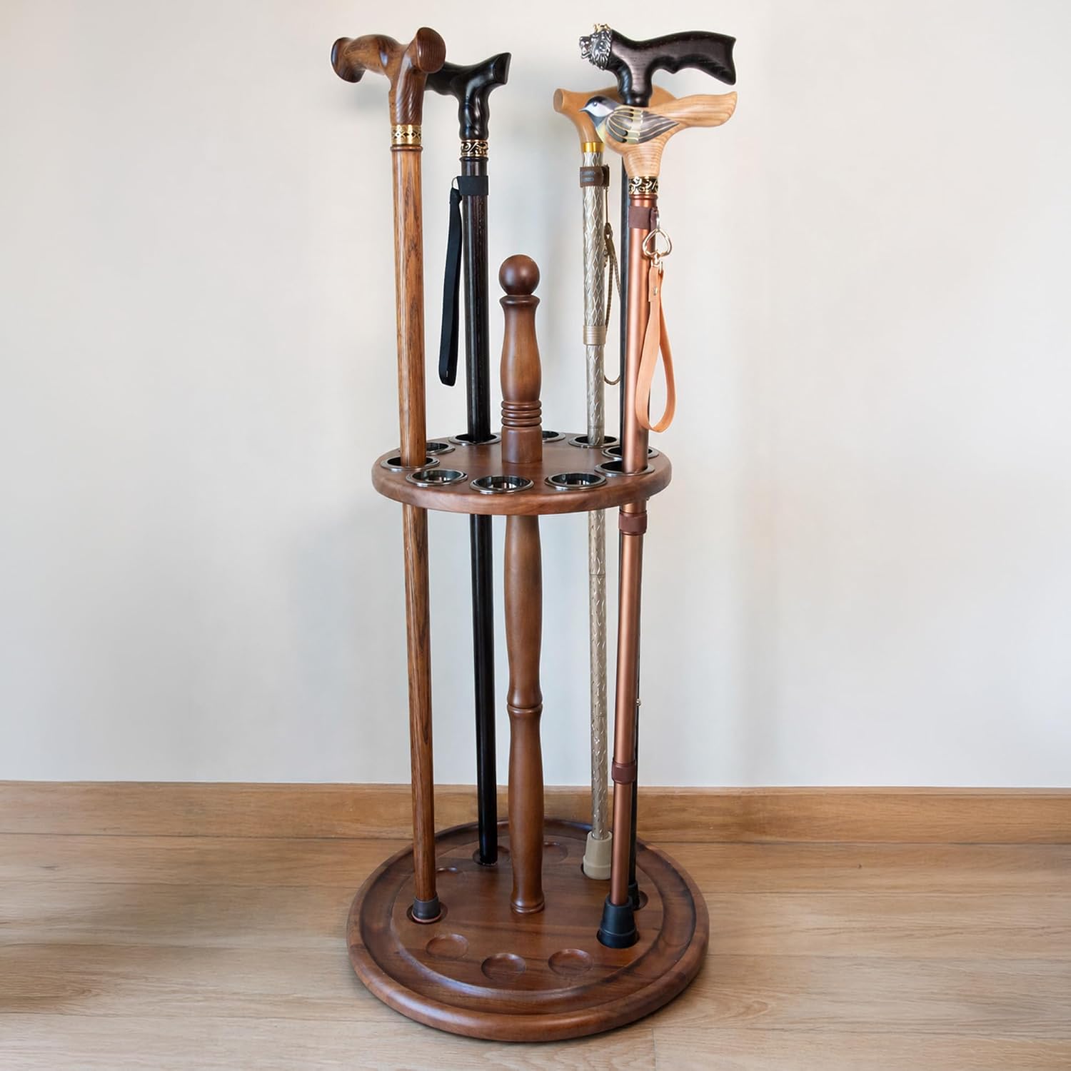 Asterom Cane Stand - Handmade, Wooden - Display Cane Stand Holder for Walking Sticks & Umbrellas