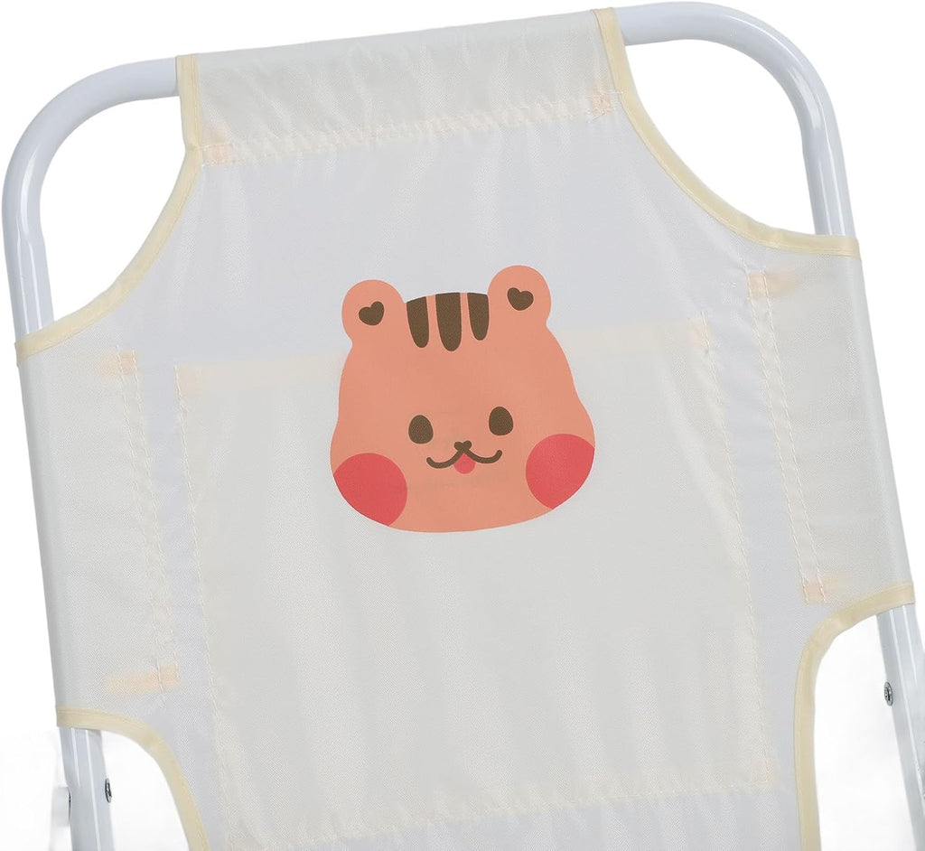 Gazaar Kids Beach Chair with Umbrella, Foldable Portable Camping Chair for Outdoor Activities, Lightweight Sturdy with Adjustable Sunshade (Squirrel)