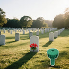 Cemetery Vase Rubber Inserts, Silicone Secure Flowers Holder for Headstone 2 Packs, Green
