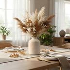 SIDUCAL Ceramic Rustic Farmhouse Vase | 7 Inch Pottery Decorative Flower Sand Glaze Finish Boho Vase for Home Decor, Table, Living Room, Bathroom Decoration, Shelf Decor, Mantel, White