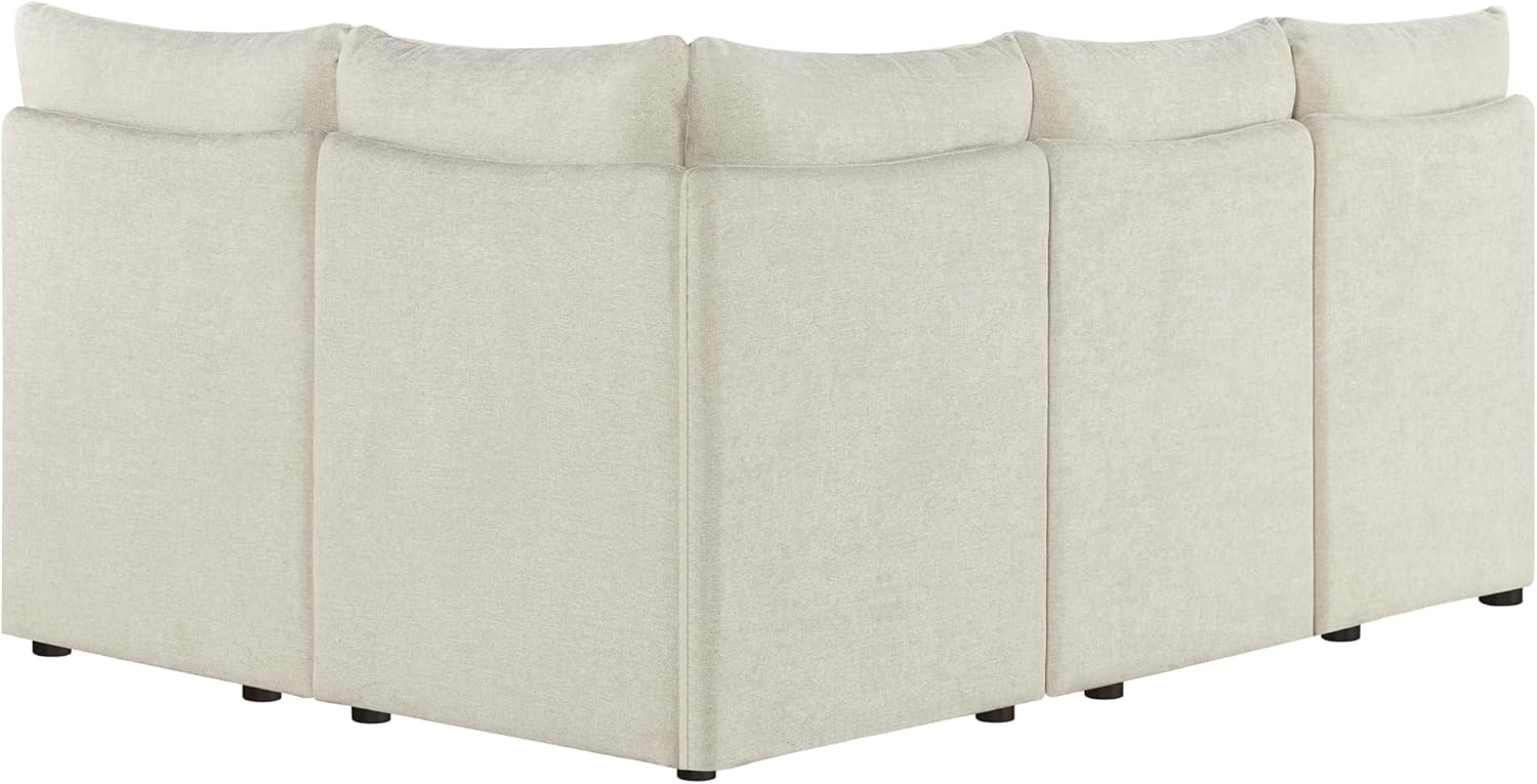CHITA Breakfast Nook Bench with Storage, Upholstered Dining Bench with Back, Corner Kitchen & Dining Banquette Seating Nook, Dining Settee, L Shaped 4 Seats, Fabric in Linen