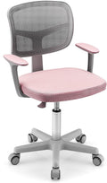HONEY JOY Kids Desk Chair, Height Adjustable Children Study Chair, Swivel Mesh Task Student Chair, Universal Casters, Child Computer Desk Chair for Boys Girls Age 3-10 (Pink)