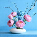 Flower Frog Vase Kit, Ikebana Flower Arrangement, Ceramic Water Drop Flower Pot & Flower Frog Flower Arrangement Vase Kit (White Small Size)