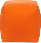 Gouchee Home Cube Soleil Pouf Ottoman Foot Rest - Orange, Modern Square Bean Bag Chair with Fade Resistant Fabric - Floor Pouf for Living Room, Bedroom or Patio - Foot Rest for Indoor and Outdoor