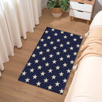 Patriotic Star Doormat Blue 4th of July Memorial Day Independence Day Decorative Front Door Mat Decor Neutral Farmhouse Floor Mats for Entryway Indoor Outdoor Outside Entrance, 32x20 Inch