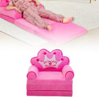 Kids Couch Fold Out Cute Foldable Toddler Chair for Living Room Playing Room Pink, Pink