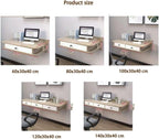 Floating Laptop Computer Desk Dressing Table Wall Mount Shelf with Drawer Wooden Bedside Tables Mounted Nightstand for Room All Occasion(White,120x30x40cm)