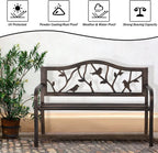 Outdoor Bench Patio Chair Metal Garden Furniture Deck Backyard Park Porch Seat