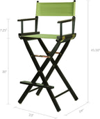 Casual Home 230-02/021-72 30" Black Frame-Lime Green Canvas Director Chair Bar Height, BlackFrame