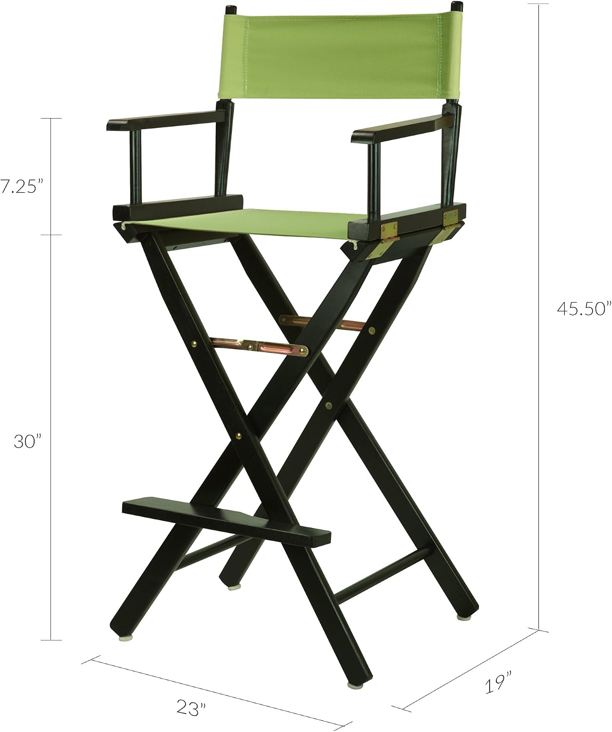 Casual Home 230-02/021-72 30" Black Frame-Lime Green Canvas Director Chair Bar Height, BlackFrame