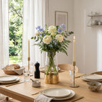MyGift Glass and Gold Bottom Flower Vases, 10 inch Clear Glass Vases for Table Centerpieces Home Decor