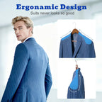 HOUSE DAY Wood Suit Hangers for Men 24 Pack, Smooth Wide Shoulder Wooden Hangers with Non Slip Pant Holder, Wide Hangers for Suits, Coats, Jackets, Heavy Wide Clothes Hanger, Walnut
